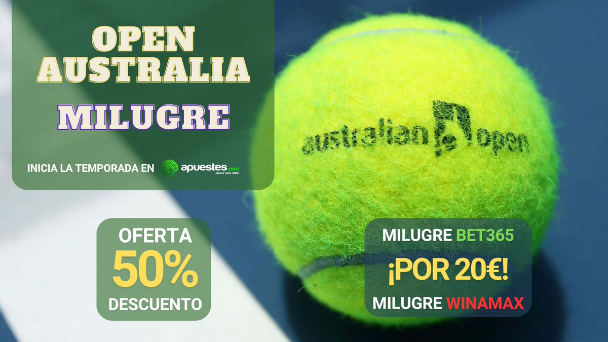 🔔 OFERTA SERVICIOS MILUGRE

Nuestro tipster premium de Tenis está en plena actividad con el comienzo del Open de Australia y queremos que podáis probar sus servicios.

💣50% Dto en la suscripción de 30 días
😱¡sólo 20€!

🟩 apuestes.com/tipster/milugre (Bet365)

🟥