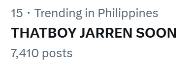 StarPopPH's tweet photo. We see you, #JARREN fans! We are trending! 🤘
Thank you so much for supporting @jarrenglorious! Follow us to be updated! See you sa Skydome? 🤪

Ano mga gusto niyong mapanood sa Album Launch? 

THATBOY JARREN SOON
#StarPopPH #JARRENAlbumLaunch #JARREN_Album https://t.co/Vwr0PWg1Ae