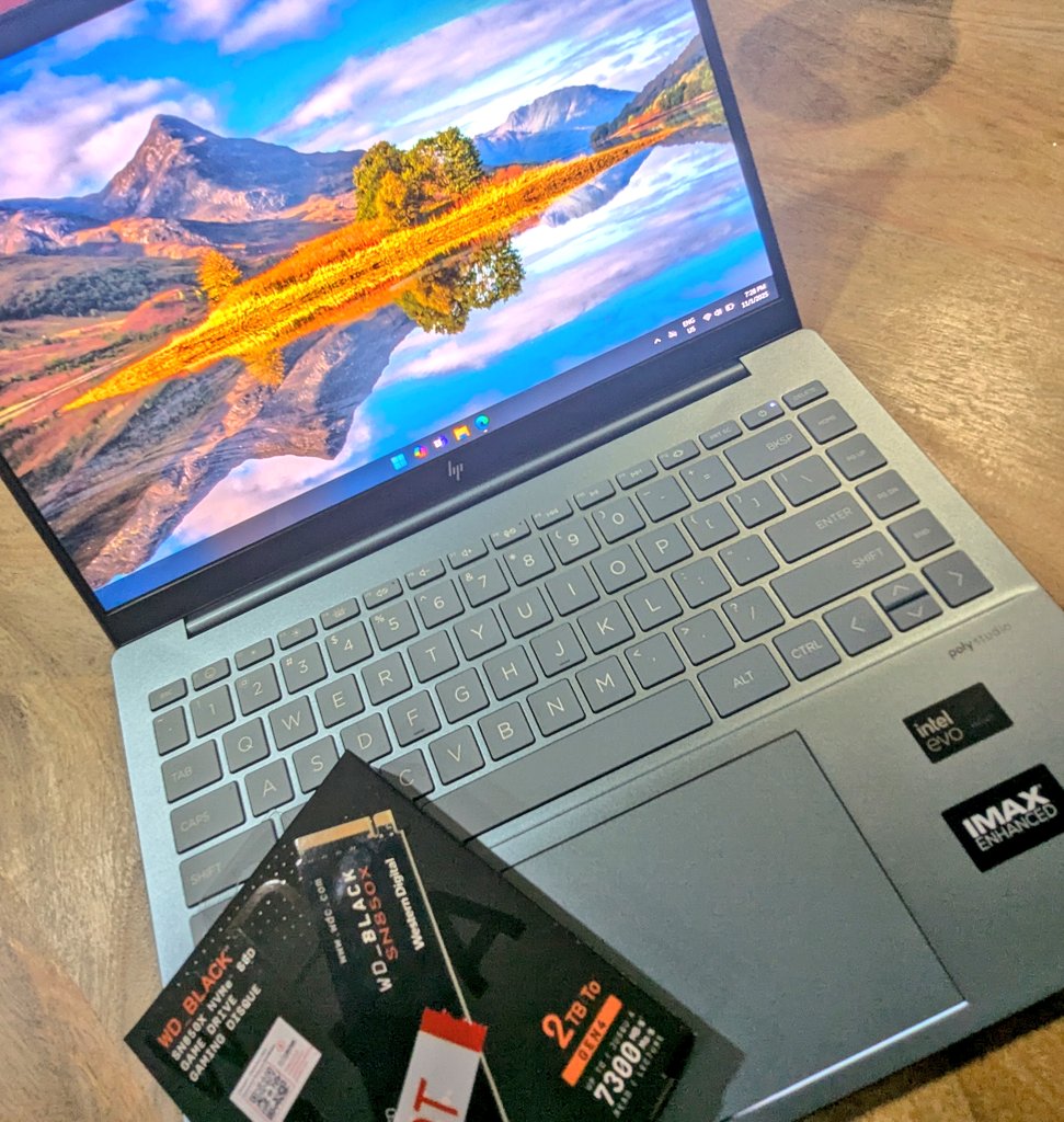 irfan89's tweet photo. settled w hp pavilion plus 14 #meteorlake 155H, 32gb of ram & upgraded to 2tb wd black ssd. happy w this purchase. now hopefully im gettin more work done. 👨🏻💻 https://t.co/JPIIF8jIoG