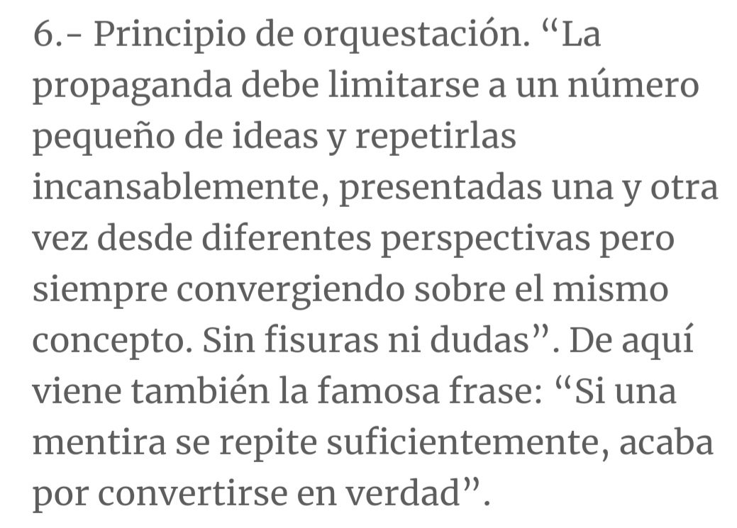 <a href="/_apolita_/">Camila</a> Usan los principios de propaganda de los mismos n4zis, creados por Joseph Goebbels. En este caso al decir que Hitl3r era comunista, lo que obviamente es una tremenda mentira, usan el 6to principio...👇🏻