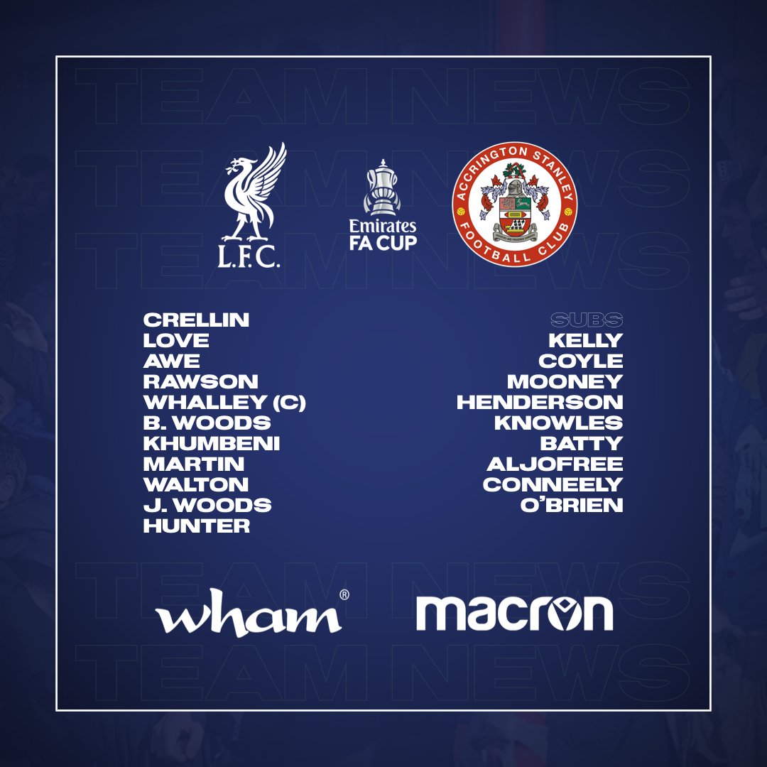 Taimi_Lfc87's tweet image. (FA CUP - 3RD ROUND)
Liverpool vs Accrington Stanley : Teams Line Up 

Referee: (Lewis Smith)

#LivAcc #anfieldstadium #3rdRound #YNWA #FACup #LFC
