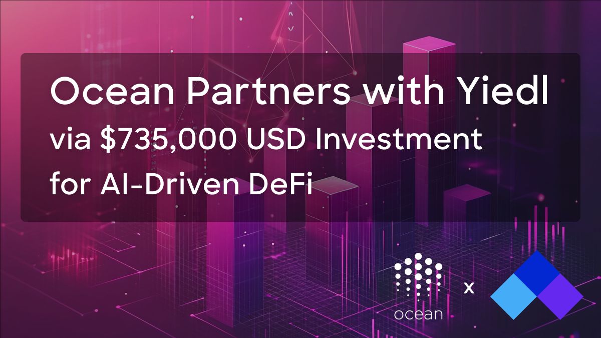 Darwinakpan's tweet photo. Ocean Protocol has partnered with Yiedl, a leading AI-driven DeFi platform, in a strategic investment worth $735,000 USD. This collaboration will unlock exciting new possibilities for data-driven DeFi applications.
@oceanprotocol
#OceanProtocol #Yiedl #DeFi #AI #Data https://t.co/zjbccOzR0x