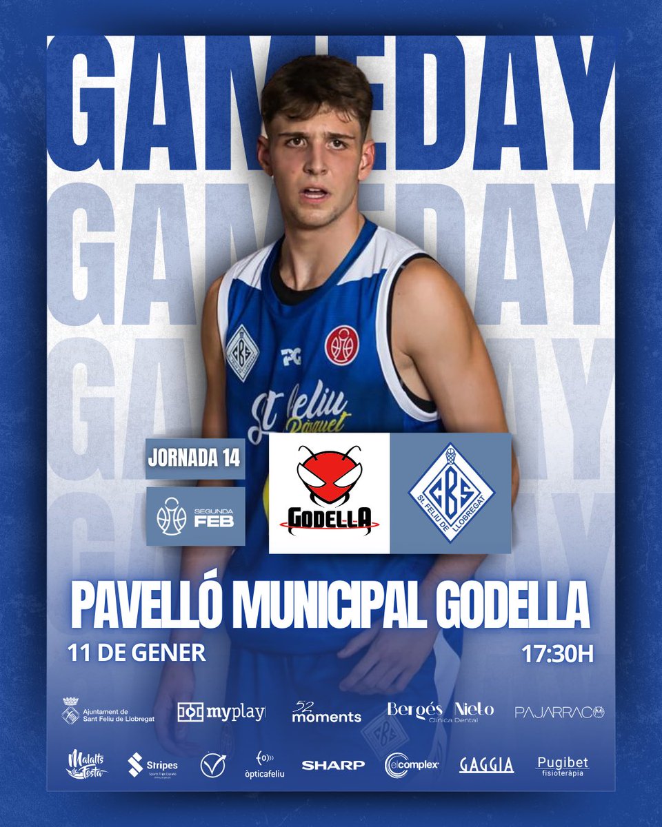 cbsantfeliuenc's tweet photo. 🏀Dia de Partit ! ✈️

🏆 Jornada 14 #SegundaFEB
🆚 @cblhortagodella 
🗓 11 de gener
🕖 17:30
📍 Pavelló Municipal Godella
📺 https://t.co/Gixrb7d5Sp

#FemClubFemAfició #SomCBS https://t.co/IbCuaNrVre