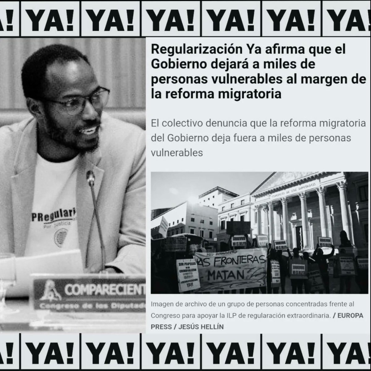 RegularizacionY's tweet photo. ⭕El Movimiento Regularización YA lamenta que las palabras de la Ministra @SaizElma en relación a su falta de apoyo vengan después de tres años de trabajo duro, donde miles de personas lograron unas 700.000 firmas para que esta ILP llegara al @Congreso_Es.
https://t.co/MmdrDQ7snC https://t.co/wo272awMpc