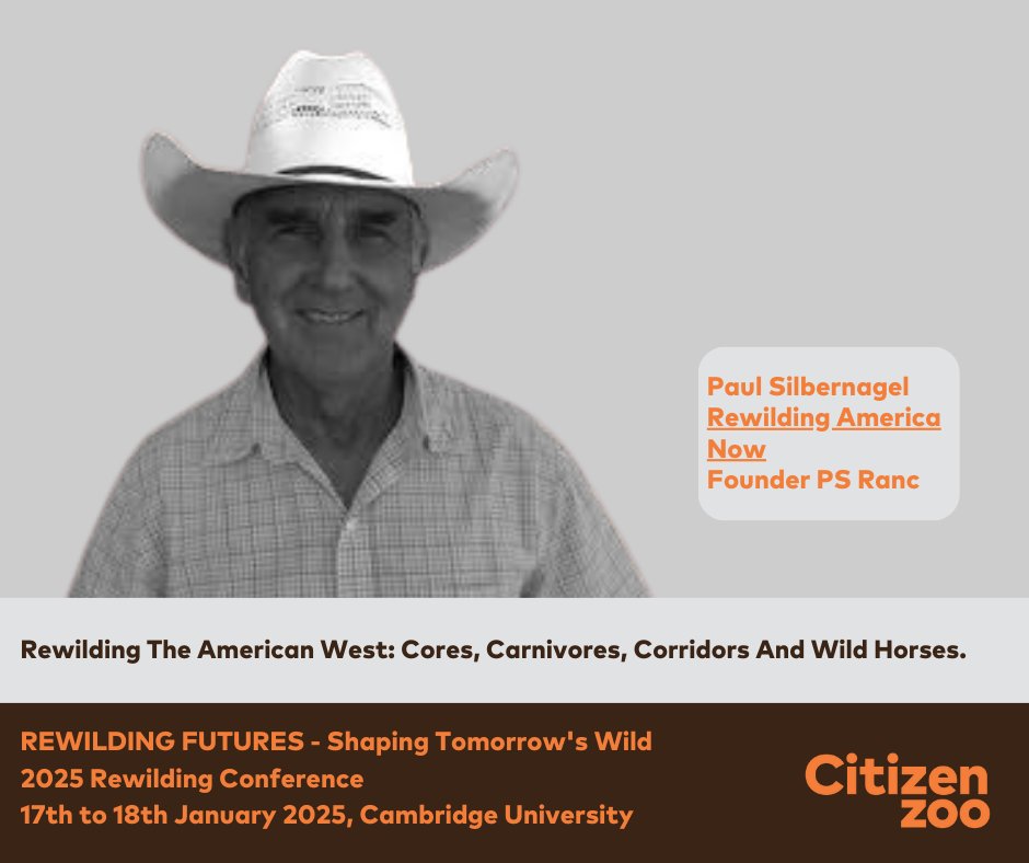 CitizenZoo's tweet photo. Introducing Paul Silbernagel, Farming &amp; Horse Rewilding Advisor on the Science Advisory Board of Rewilding America Now, as a speaker at the 2025 Citizen Zoo Rewilding Conference! Paul is committed to sustainable agriculture &amp; land stewardship 🦋 https://t.co/2lNwiI1Whb