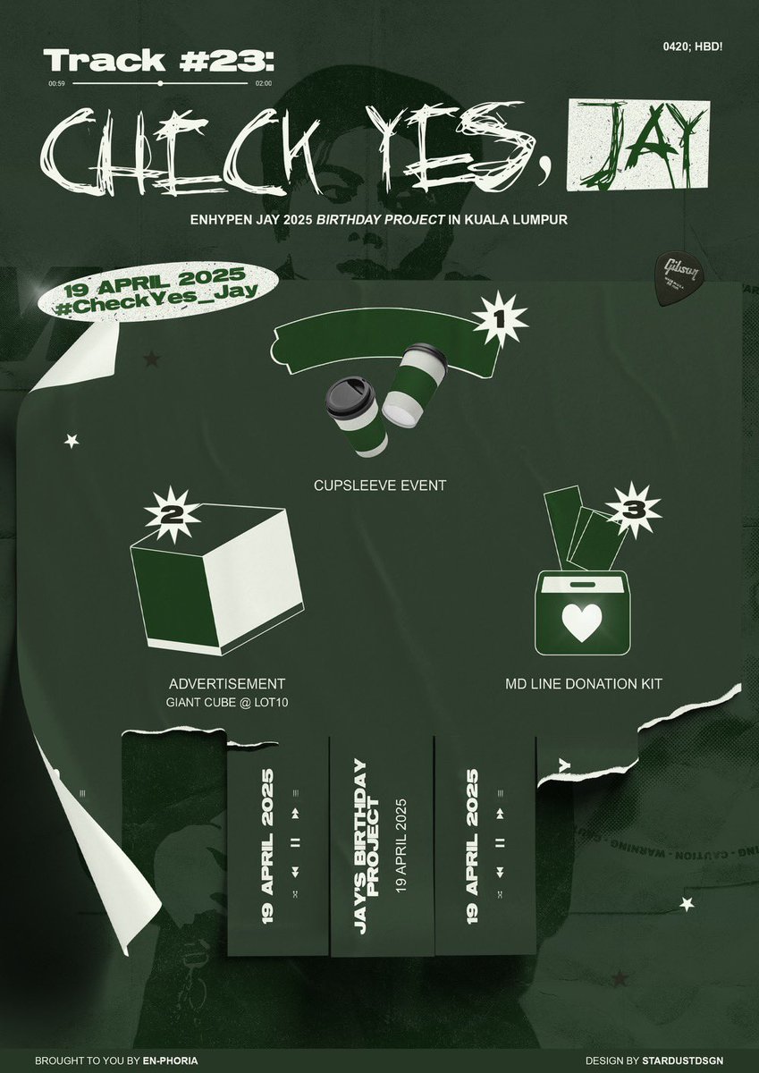 EN_phoria's tweet photo. Track #23: #CheckYes_Jay 𓆩♡𓆪

2025 Jay Birthday Project in Kuala Lumpur ᯓ★

✰ Cupsleeve Event
✰ Advertisement Project
✰ MD Line Donation Kit 

𝐃𝐨𝐧𝐚𝐭𝐢𝐨𝐧 𝐏𝐞𝐫𝐢𝐨𝐝: 𝟑𝟏/𝟏 - 𝟔/𝟒

Stay tuned ×͜× https://t.co/5YDcZE1E3b