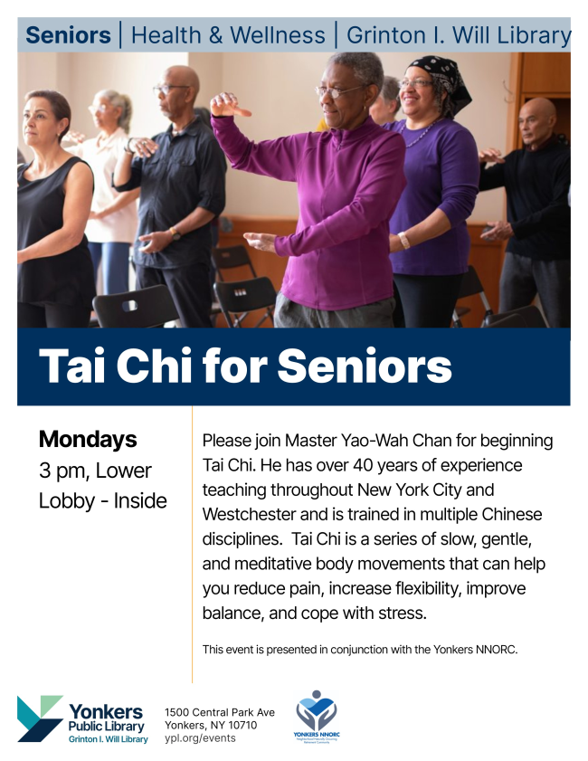 WJCSWestchester's tweet photo. WJCS @YonkersNNORC partners with @YonkersLibrary to offer free #TaiChi classes for seniors! Learn more at: https://t.co/ROx83Dwz5C
@WestchesterGov @cityofyonkers #westchester #nonprofit #seniorprogramming #agingsafely #yonkers https://t.co/XeNmh1UTAr