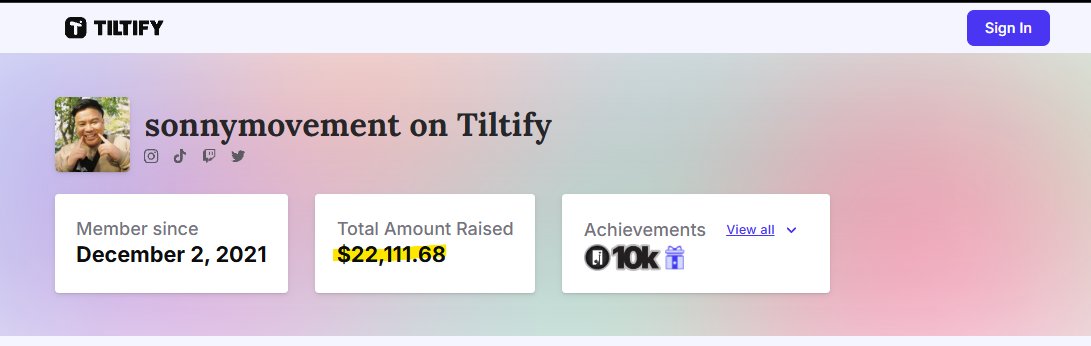 The boy <a href="/SonnyMovement/">SONNY MOVEMENT // Charity Stream Soon 👀🤝</a> has raised over $22k for various causes over the years and is going for $10k for Cure Cancer Australia right now! Join the stream on Twitch! What a legend!