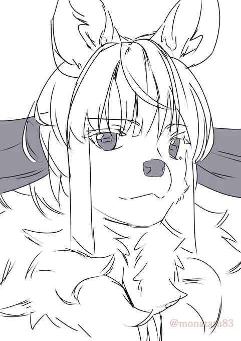 OCのケモ度上げようと思って描いたムズイね 