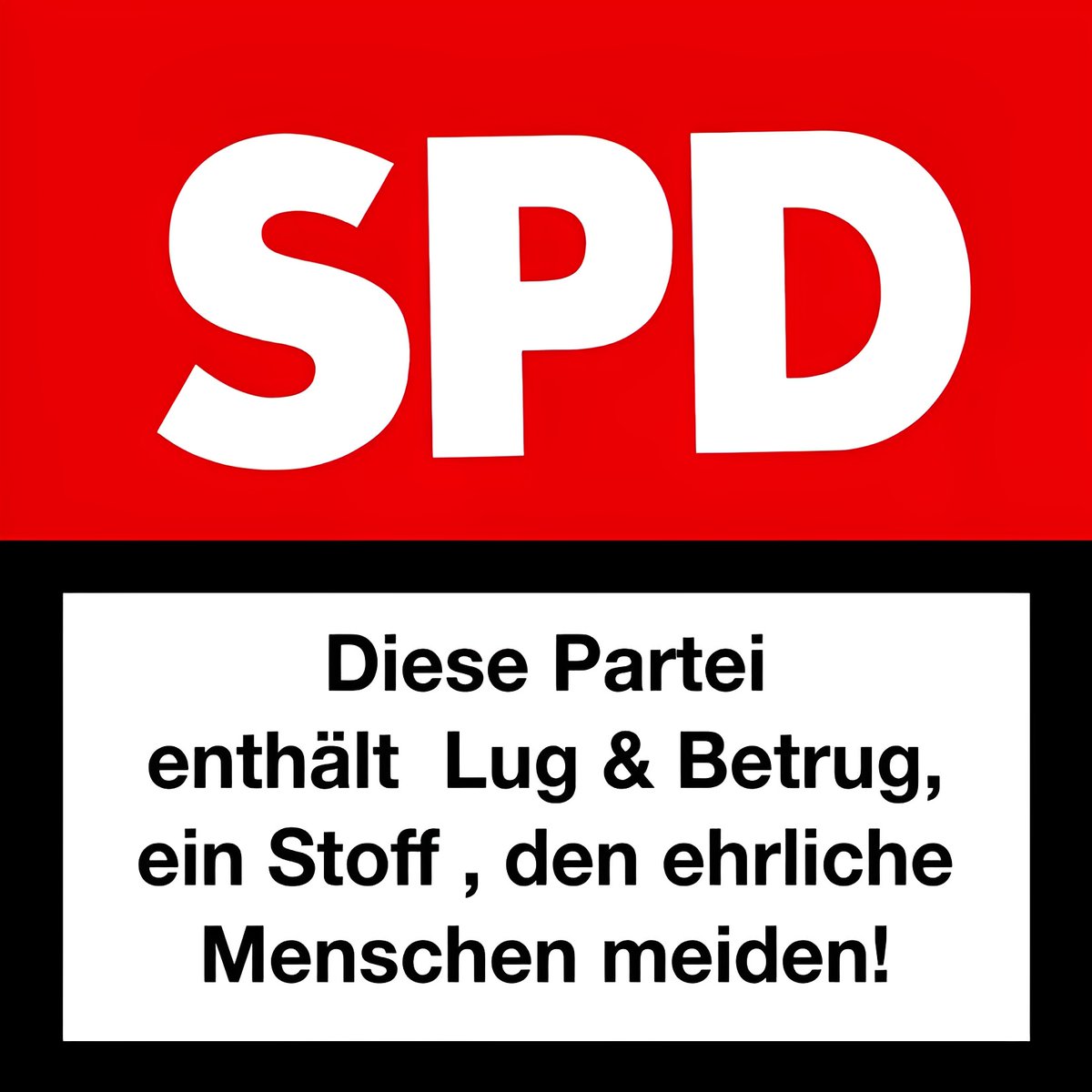 StaatsGeistNo1's tweet photo. @spdde Tolle Show aber keine Inhalte. Und das was gezeigt wurde wie immer nur Lügen.
#NieWiederSPD
#SPDNee
#SPDVerratAmVolk https://t.co/DCDP7c1lM9