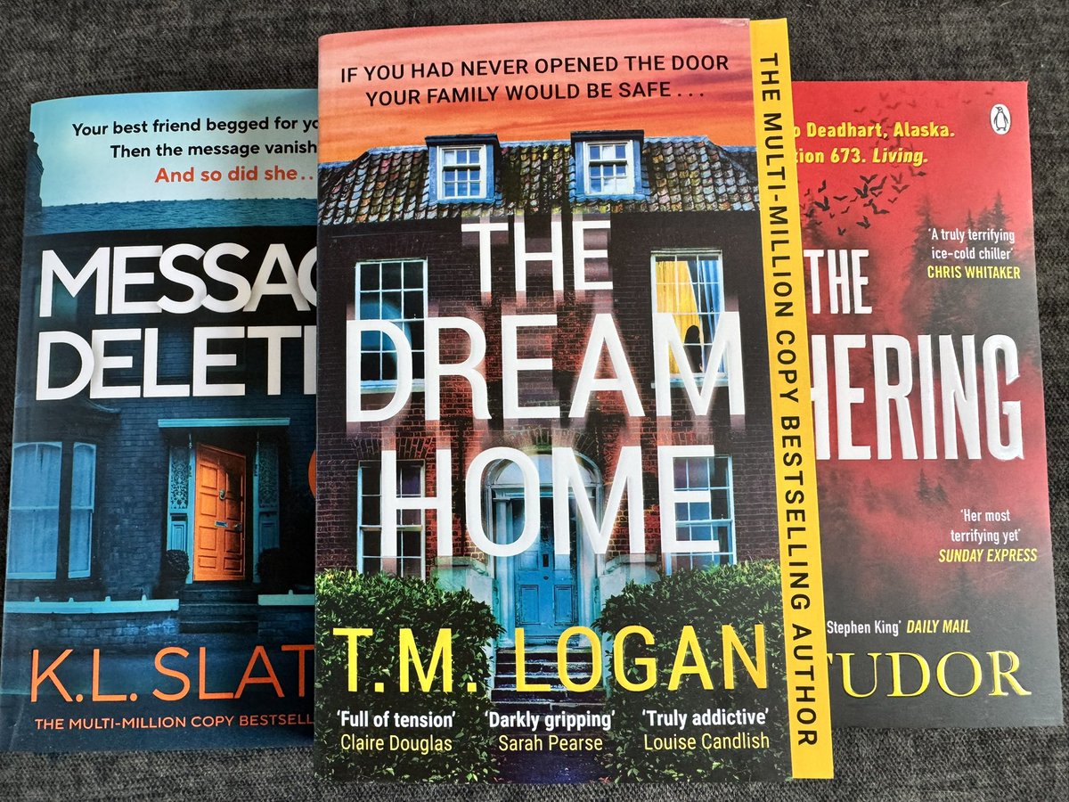 Book Treats for me 📚 #MessageDeleted <a href="/KLSlaterAuthor/">KL Slater</a> #TheDreamHome <a href="/TMLoganAuthor/">TM Logan</a> #TheGathering <a href="/cjtudor/">C. J. Tudor</a> 📚