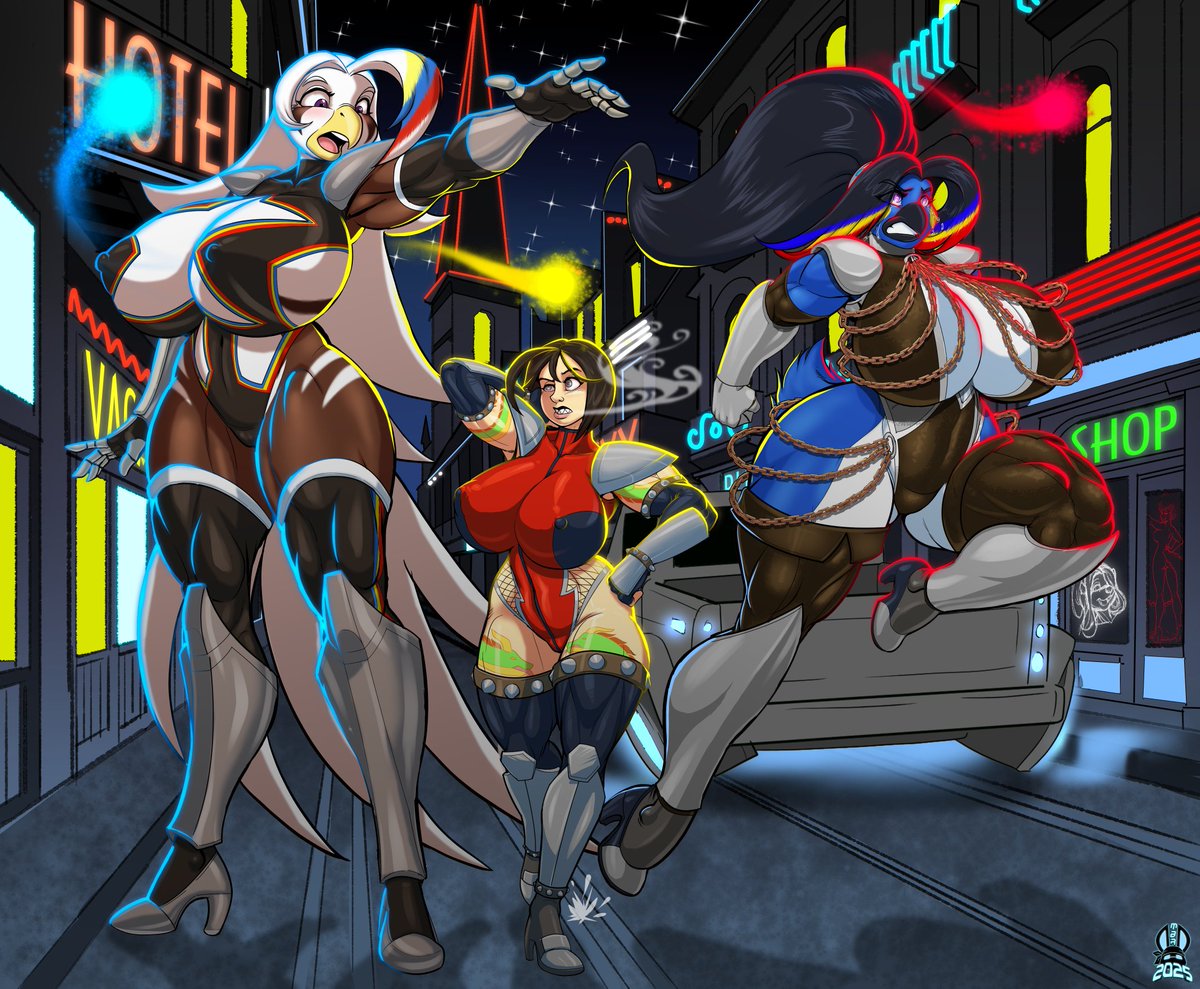 Media Mammoth 🔞 (@mediamammoth) on Twitter photo (From left to right, Chroma, Eibon, and Grimm.)
Eibon's daughter Chroma, and granddaughter Grimm would carry on her Superman-inspired core values. Raised on the same comic books and cartoons Eibon had all those centuries ago.
Art by <a href="/MaxBlackrabbit/">MaxBlackrabbit is back @ home.</a> (From left to right, Chroma, Eibon, and Grimm.)
Eibon's daughter Chroma, and granddaughter Grimm would carry on her Superman-inspired core values. Raised on the same comic books and cartoons Eibon had all those centuries ago.
Art by <a href="/MaxBlackrabbit/">MaxBlackrabbit is back @ home.</a>