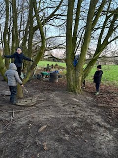 NectonFS's tweet image. Forest club were back this week after school. Wonderful to see some new faces join us for an adventurous hour in our wonderful space. Lots of ideas and laughter, great end to a school day with the gorgeous sunset around us.