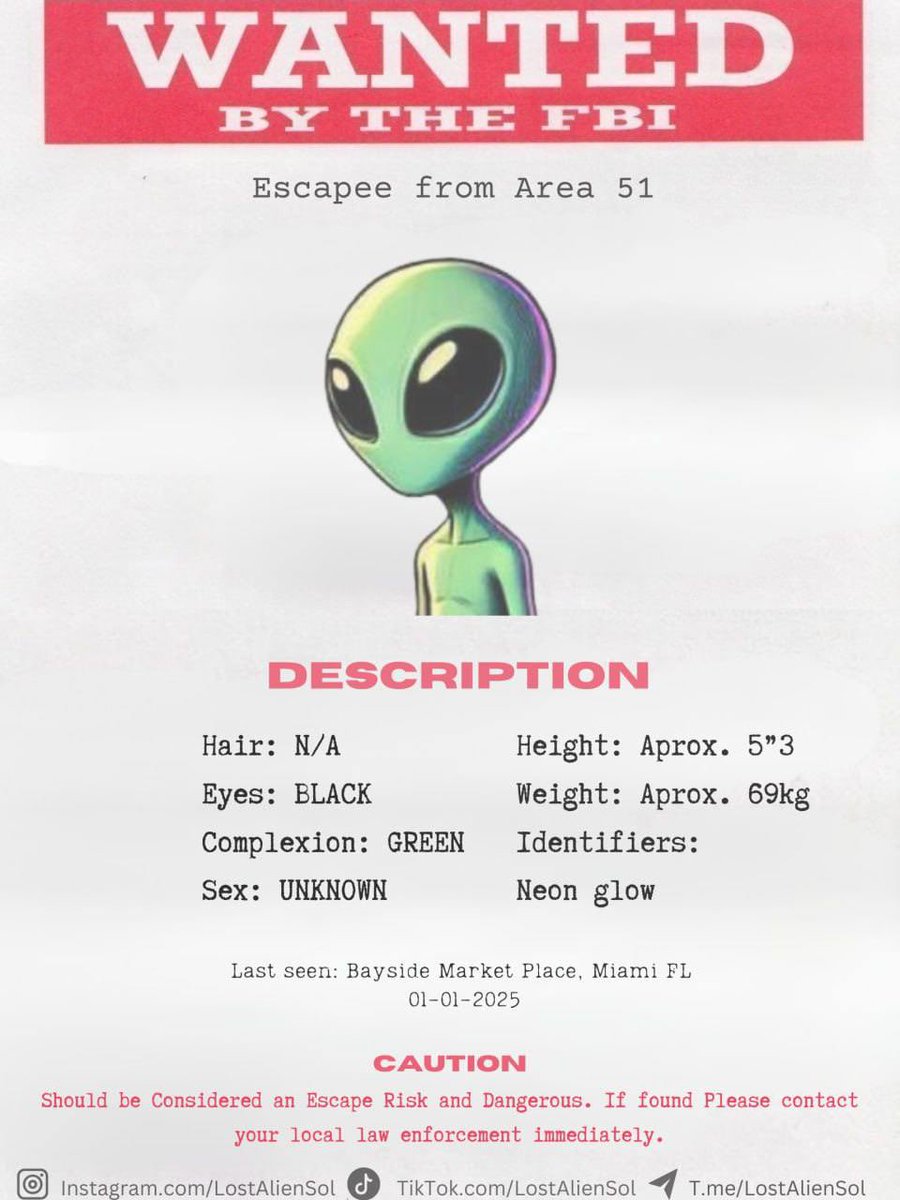 titsnfts's tweet photo. An alien has escaped from Area 51 and is now $LOST somewhere on Earth! π @LostAlienSol
Join the hunt: Alien Meta meets βWhereβs Waldoβ-style challenges! π½
Are you ready to find him? π
#AlienMeta #LOST #CryptoGames https://t.co/HvKGYEKxRk