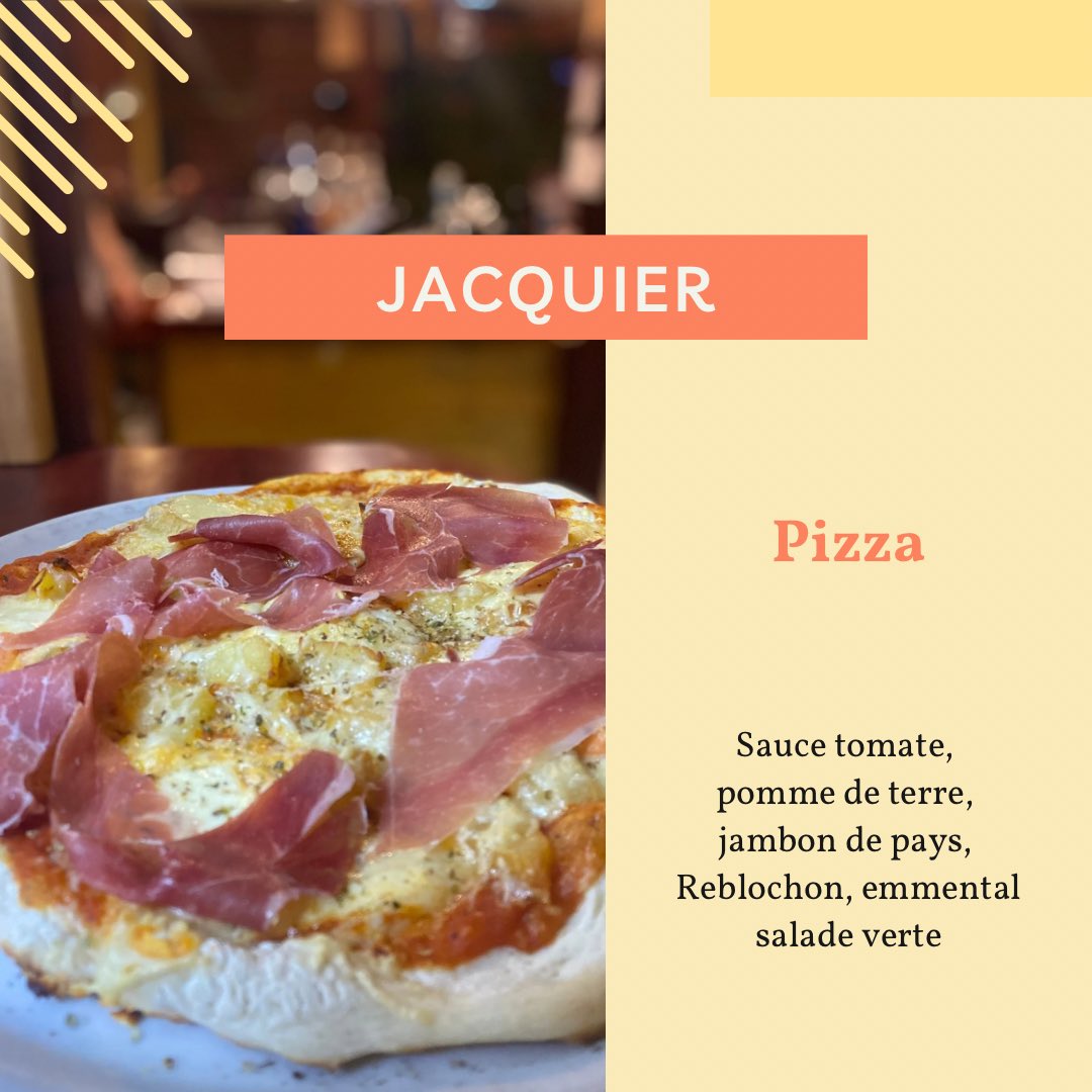 case_canella's tweet photo. Découvrez la Jacquier 🍕

🍅 Une sauce tomate
🥔 Des pommes de terre
🥩 Du jambon de pays
🫕 Un Reblochon ultra fondant
🧀  De l’emmental
🥗 Une salade verte
____________
📍 4 Rue des Frères Lumière, Buxerolles 
📞 05 49 47 85 65

#buxerolles #restaurant #restaurantbuxerolles https://t.co/eyKkXttaqK