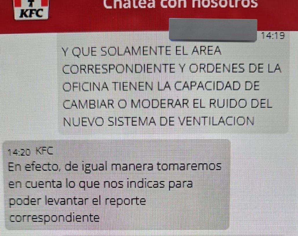 educaterespeta's tweet photo. @giogutierrezag @CoyoacanU @coylavoz @Profeco @KFC_MEXICO un mes que pusieron un motor @KFC_MEXICO  suena tan fuerte que es insoportable. @giogutierrezag para que nos hagan caso que hay que hacer? Muchos folios en las páginas nadie resuelve! Pero que el 🐔 no se ponga🤮 verde! 🤮 https://t.co/x4GNBhNlrS