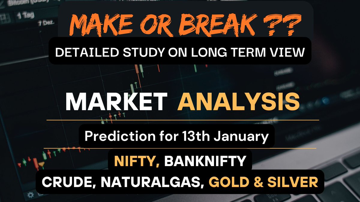Weekend Market Analysis

✅Detailed study on #Nifty long term charts

✅#Banknifty will give clues for coming weeks

✅Market at very important levels and still I expect market may take support in coming weeks and reverse 

✅Analysis of #Commodities like #Crudeoil, #Silver,