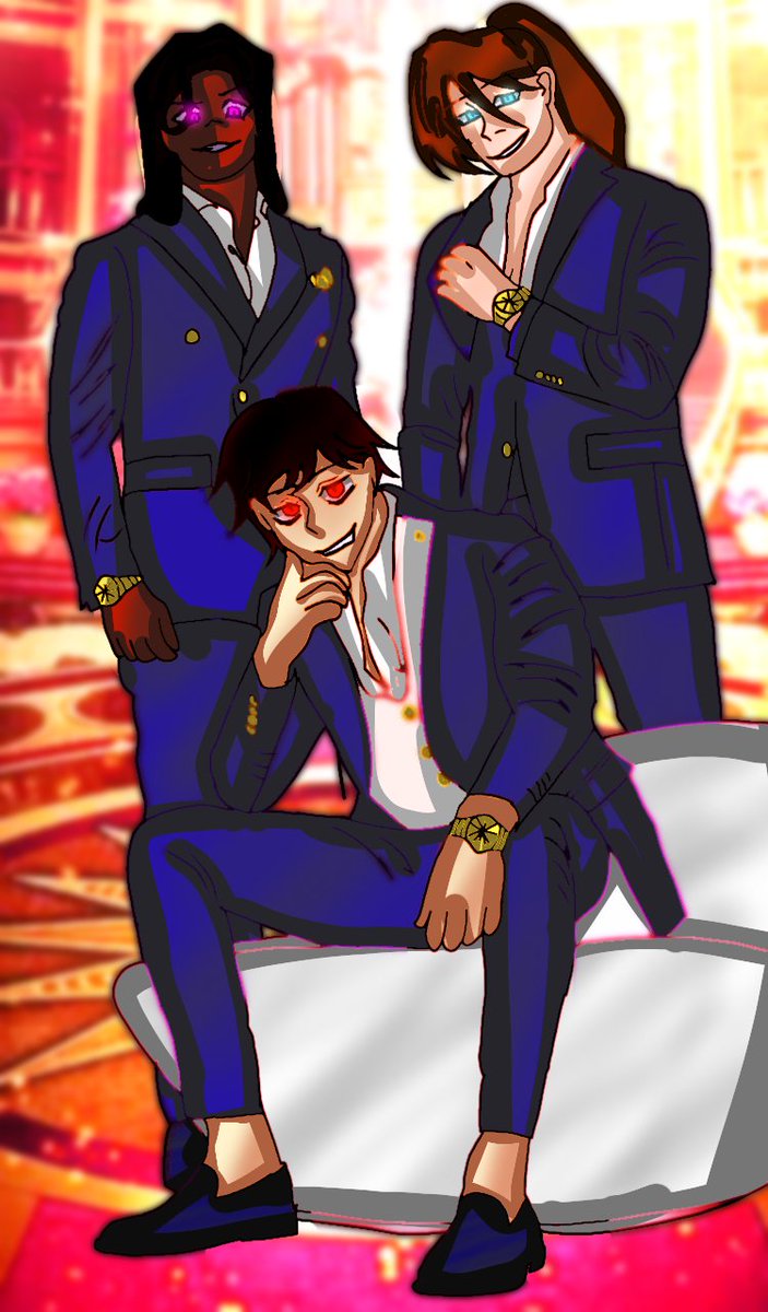 ZippertheRipper's tweet photo. The boys are back in town and we are known as the Three Amigos 💰
Big thanks to @RealSnakeyBoi @ahomelesscake and @ZippertheRipper Pls check them out show some love and support and have a wonderful day ✨😎#ZipperArtz #Vtuber #VtuberEN https://t.co/Ki7fhTN70P