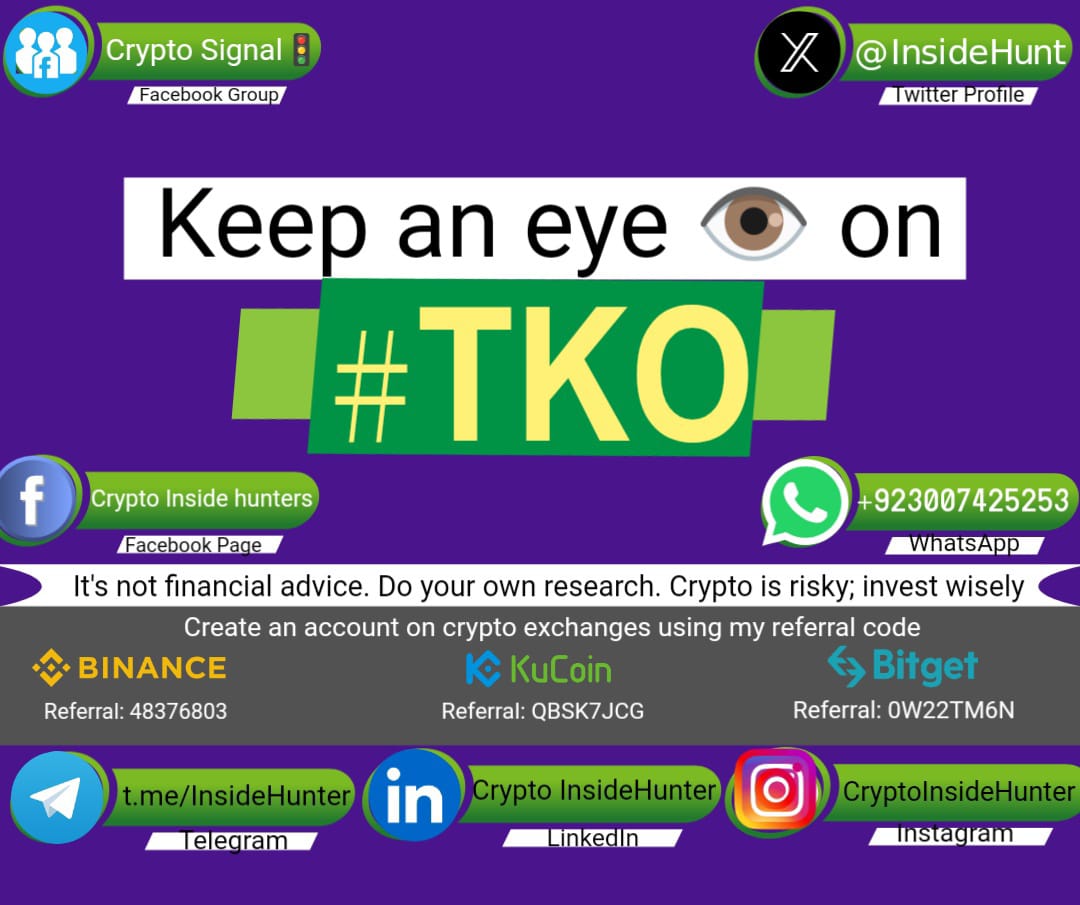 insidehunt's tweet photo. Keep an eye on #TKO, some analysts are watching $TKO closely

Disclaimer:
It's not financial advice. Do your own research. Crypto is risky; invest wisely
https://t.co/mSIwpKSKGZ https://t.co/nVNAGZhdpW