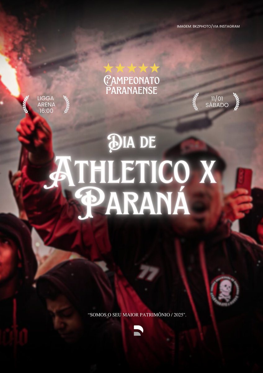 1/1 2025!  Campeonato Paranaense! 🔥

Começando a temporada de 2025, Athletico-PR e Paraná se enfrentam às 16h deste sábado (11), na Ligga Arena, em Curitiba (PR), pela 1ª rodada da primeira fase do Campeonato Paranaense.