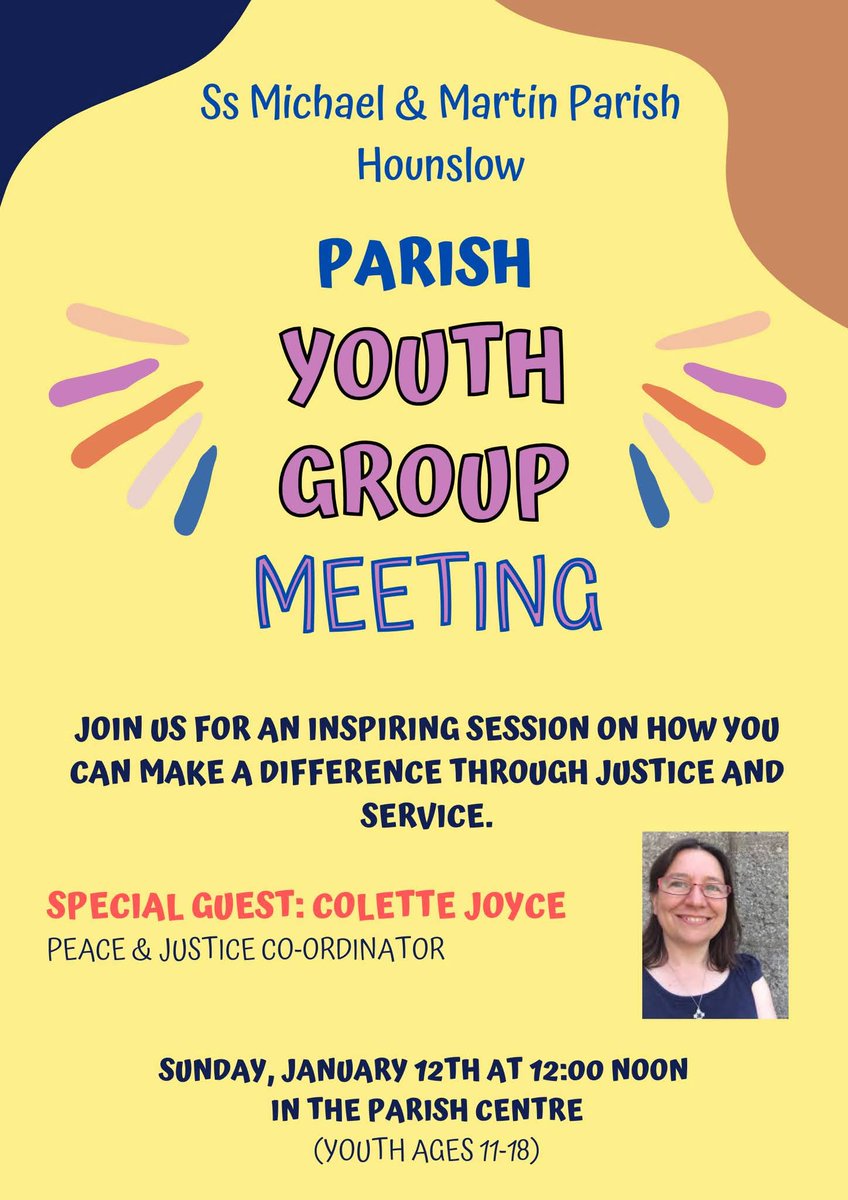 ssmmhounslow's tweet photo. All Young People are welcome to come along!
Tomorrow (Sunday) at 12.00 noon in the parish centre. https://t.co/lAy0q2wLXu