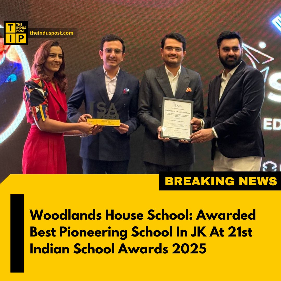 IndusPostNews's tweet photo. Woodlands House School: Awarded Best Pioneering School In JK At 21st Indian School Awards 2025

For full story log on to https://t.co/wvo92dUL6g 

#kashmir #whs #news #education https://t.co/enBqszUYWB
