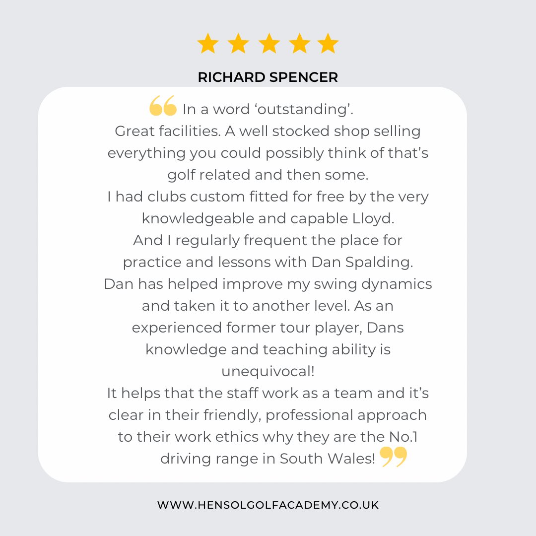 ⭐️⭐️⭐️⭐️⭐️

Takes look at a recent review one of our customers left us

😊😊

#golfislife #cardiff #GolfStyle #HensolGolfAcademy #Golf #golfwales #GolfLife