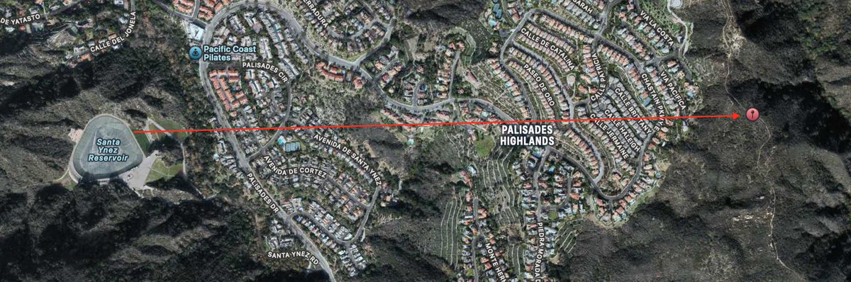 <a href="/TheFP/">The Free Press</a> It's sad, because that reservoir was optimally positioned to support firefighting efforts. The #PalisadesFire started incredibly nearby. I've marked the spot.