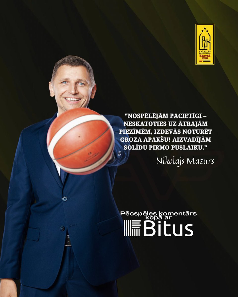 Galvenā trenera Nikolaja Mazura komentārs par Latvijas basketbola Užavas kausa spēli pret <a href="/bkventspils/">BK “Ventspils”</a> .
Kopā ar “Bitus Latvia”.
Atbildes spēle 18.01.plkst.19:00 Valmieras OC.
🎟 bilesuserviss.lv 

#ValmieraMīlBasketbolu💚🖤