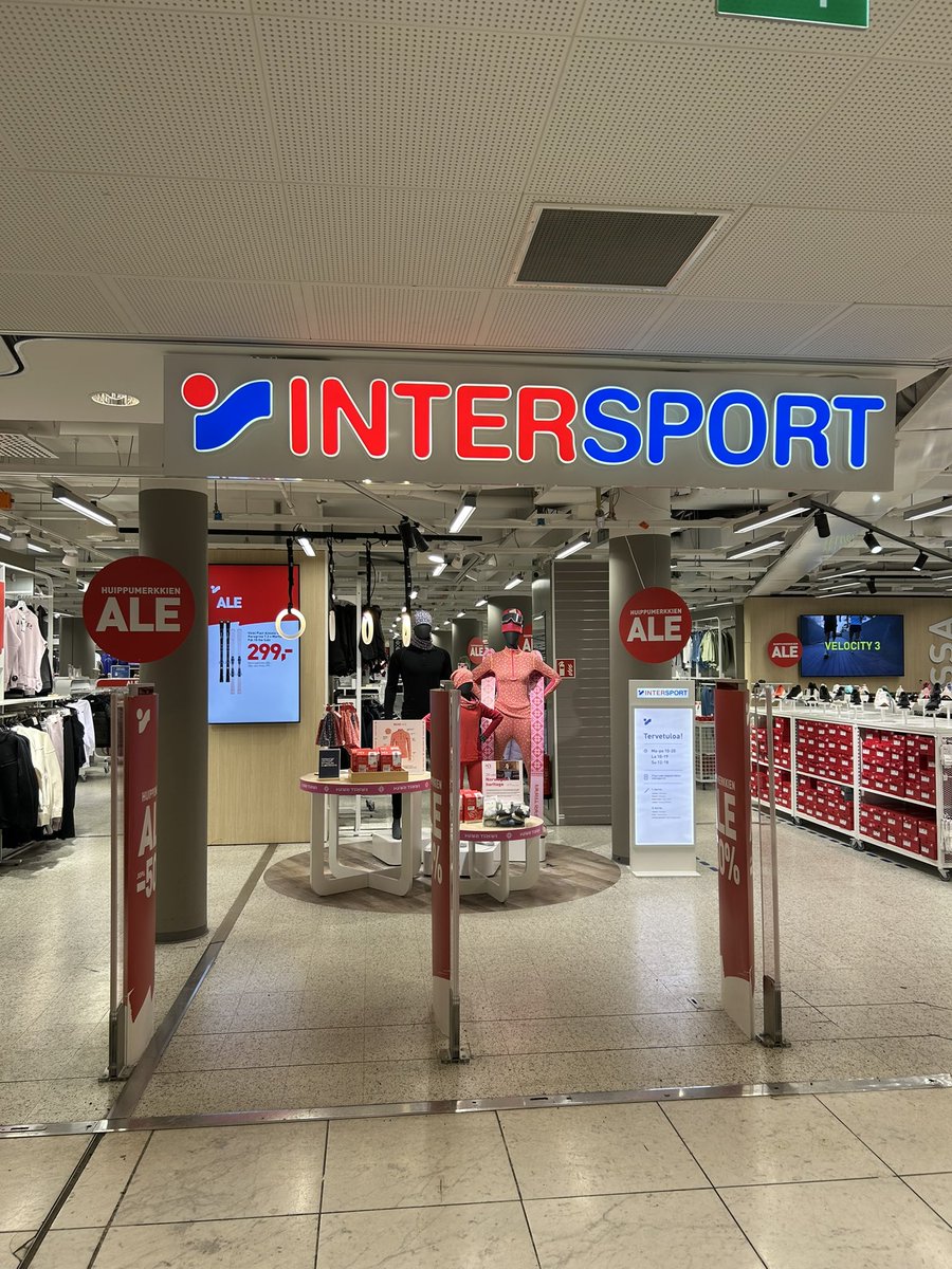 OxborrowIan's tweet photo. A high street great of the 1990s, @Intersport_UK used to be chock full of @PUMA Kings and Mitre Delta footballs. Here it is still going strong in #Helsinki https://t.co/oMtBZXFakO