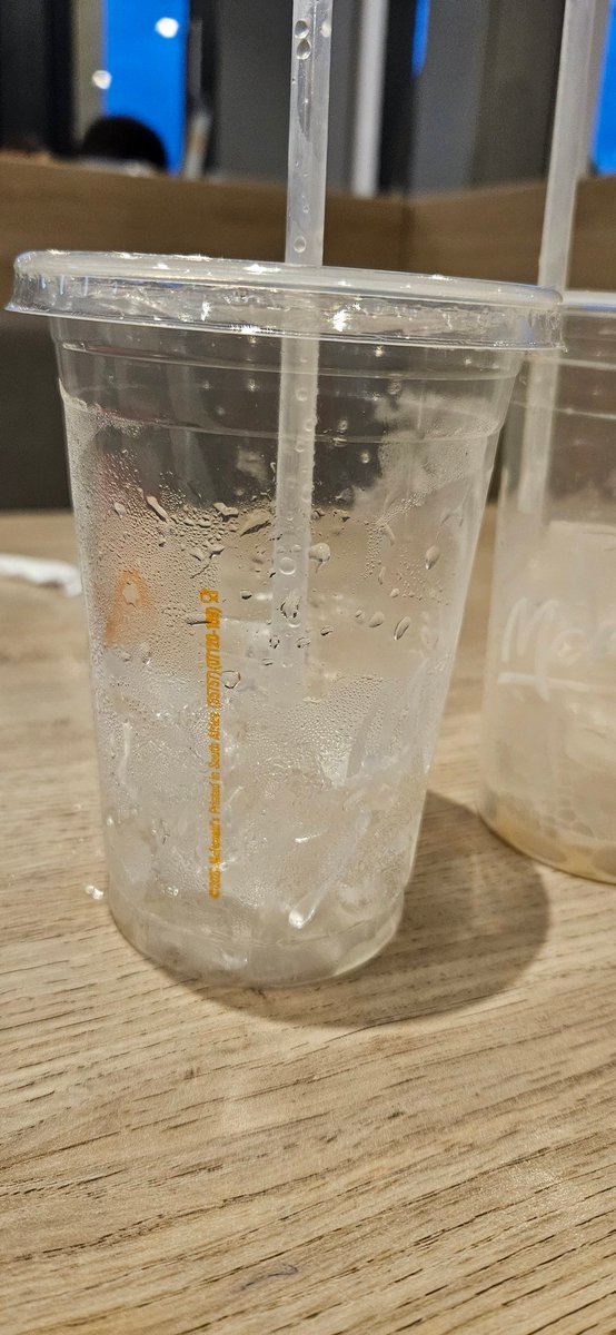 Century6712's tweet photo. @McDonalds_SA 
Dear McDonald's 
Please can you explain why you use so much ice cubes in yr iced latte and passion fruit fizz
Almost half
It's a rip-off https://t.co/0YFI6DygIJ