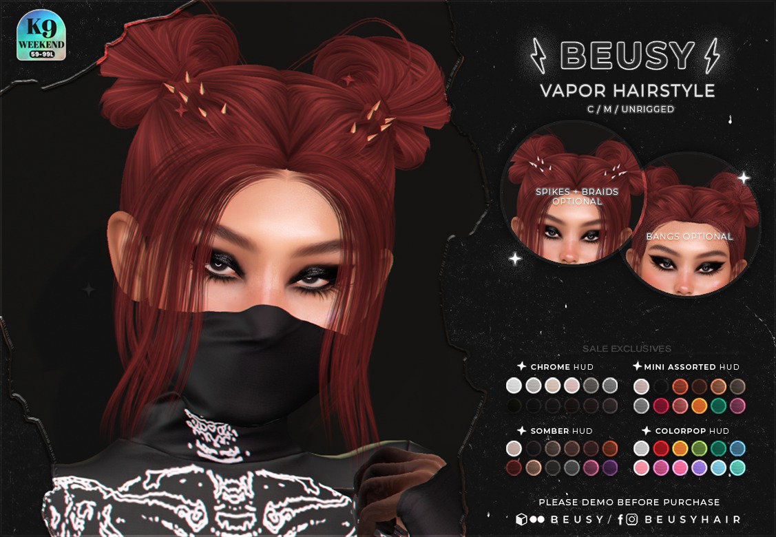KawaiiFeedSL's tweet photo. Beusy: Vapor Hair〡K9 Weekend Sale @ Mainstore〡Taxi: https://t.co/rwPsBc5R8r
#secondlife #beusy #k9weekendsale #kawaiifeed https://t.co/alcftnhK8s
