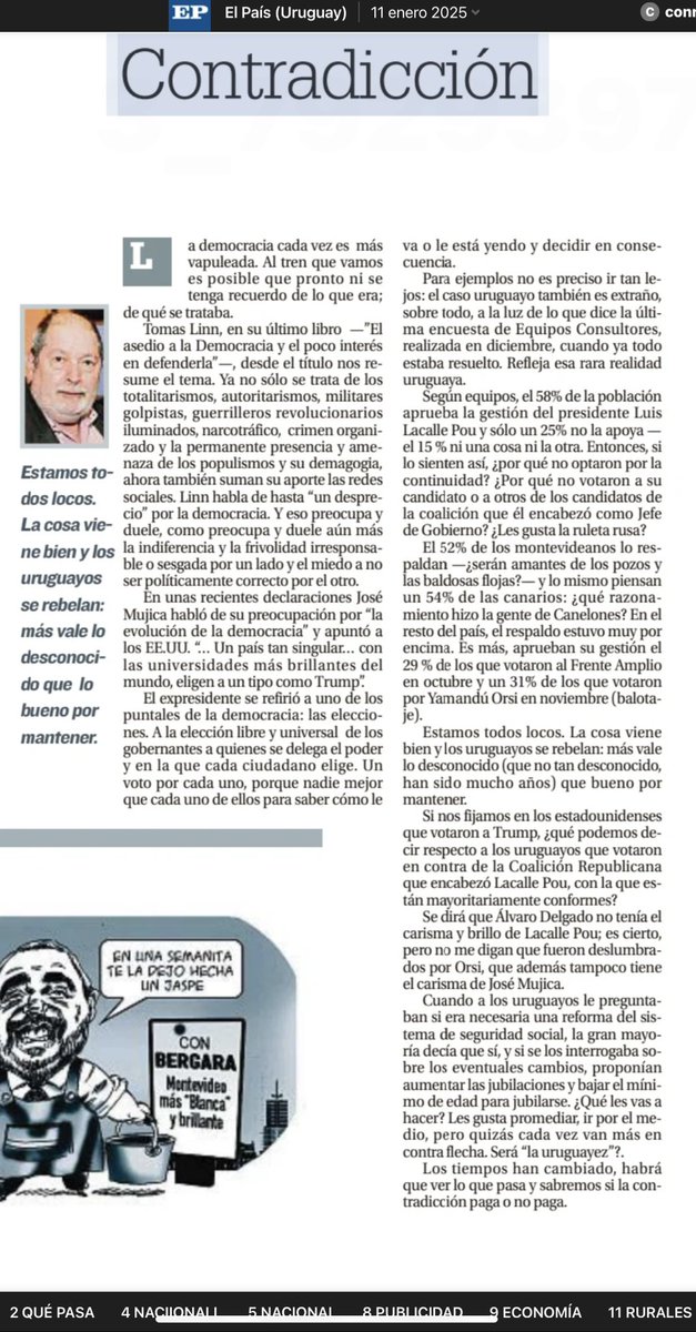 Estribando en un libro de Tomás Linn, y una encuesta reciente de Equipos, <a href="/DaniloArbilla/">Danilo Arbilla</a> reflexiona sobre un fenómeno mundial. 
Quién entiende la “cabecita” de los votantes en las democracias auténticas contemporáneas?
Ta’difícil de descifrar la cosa, no?🥱😉