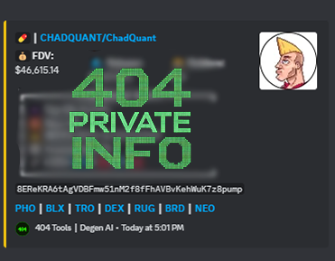 404Labs_'s tweet photo. 2 days later, same tool, our Degen AI Caller:

$shigga 28k to 7.2M - 257x
$TxNarrator 38K to 1.1M - 28x
$Potato 37K to 660K - 17x
$CHADQUANT 46K to 579k - 12x

404 Members + 404 AI Degen Caller = Printing https://t.co/phNeQtog5d