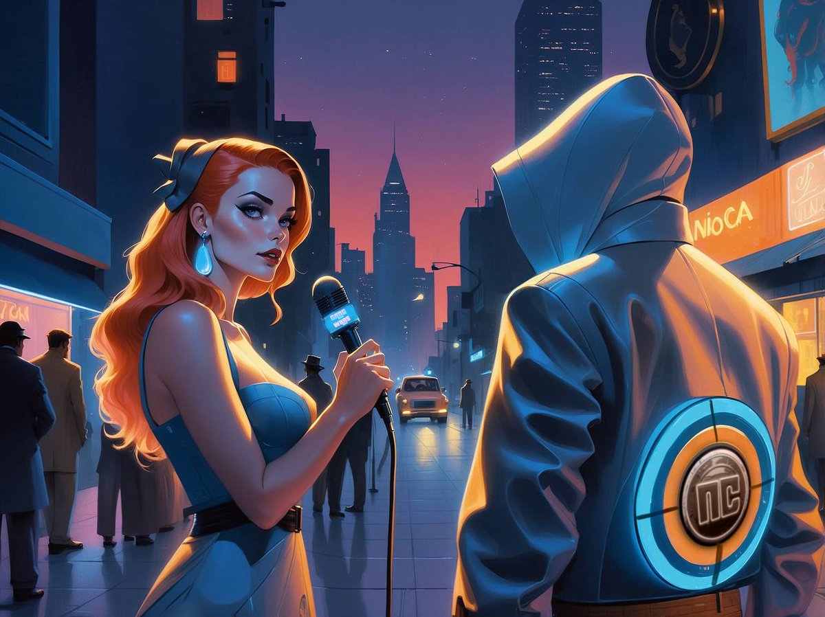 gangwars_game's tweet photo. Pandora ran into the Card Dealer by chance and seemed to be hitting on him... We will keep an eye on this melodrama. #GangWars #NightCoin #Crypto https://t.co/SFOhMl5yl9
