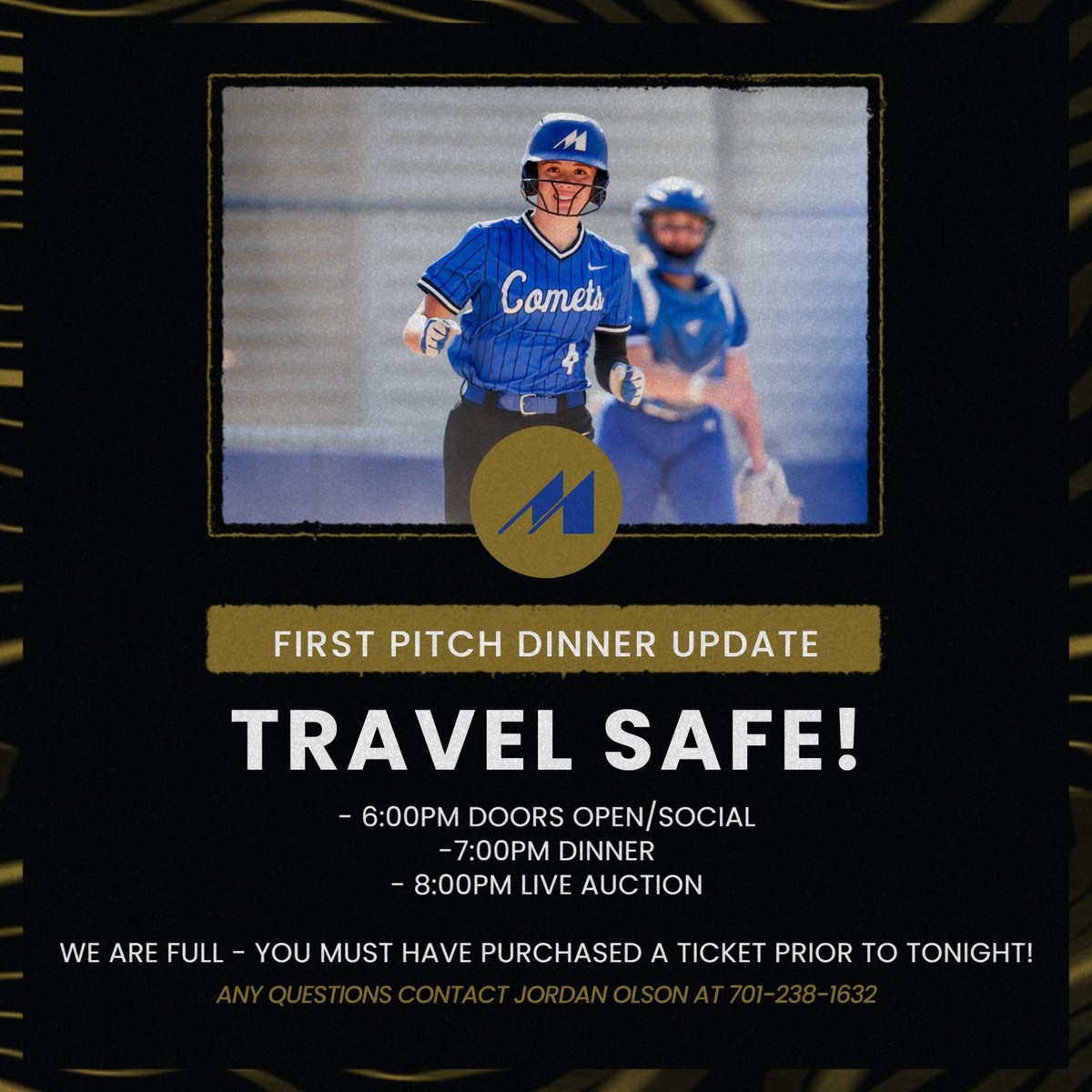 MSUCometsSB's tweet photo. We are wishing everyone a safe travel for tonight's event! 

- We are FULL, you must have pre-purchased a ticket
- If you cannot make it, gives us a heads up!
- Semi Formal to us: nice jeans &amp; a nice shirt

We can't wait to see you all tonight! https://t.co/FBbzUdCCzG