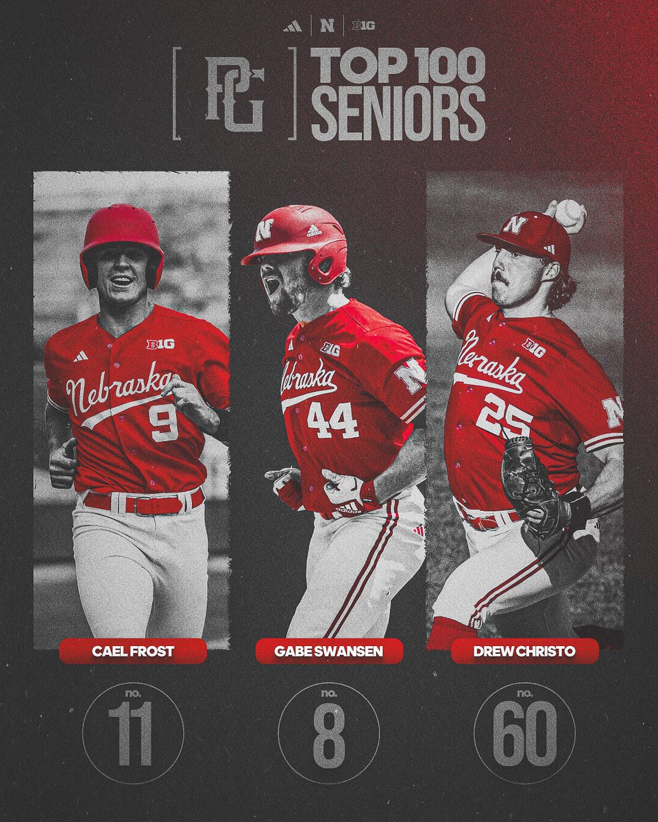Year 4. 🔜

Three Huskers have been named to <a href="/PerfectGameUSA/">Perfect Game USA</a>'s Top 100 Seniors list.