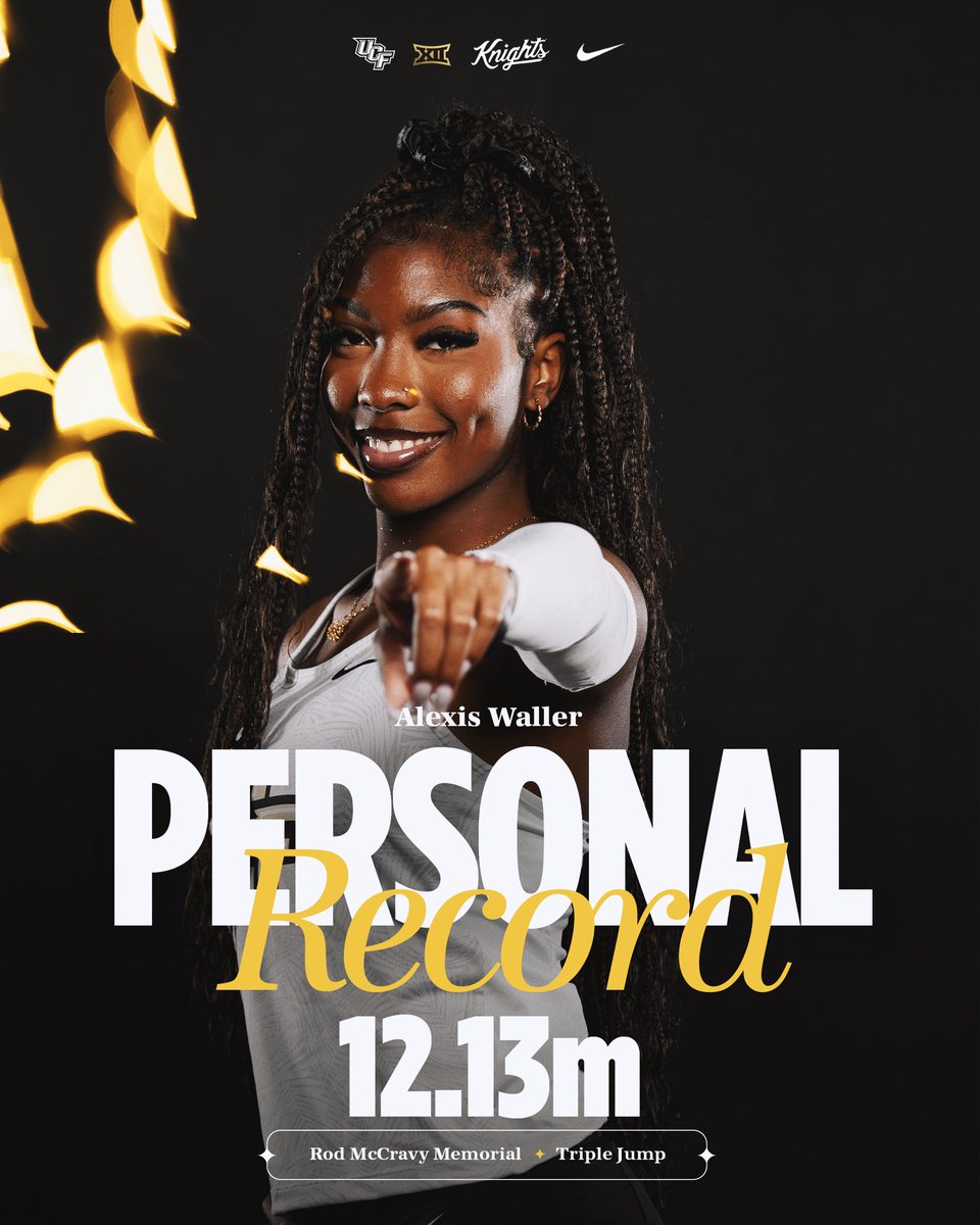 UCF_Track's tweet photo. Two for two on the weekend 💪
➡️ Triple Jump
📈 12.13m (5th) https://t.co/3OkSDYFvYL