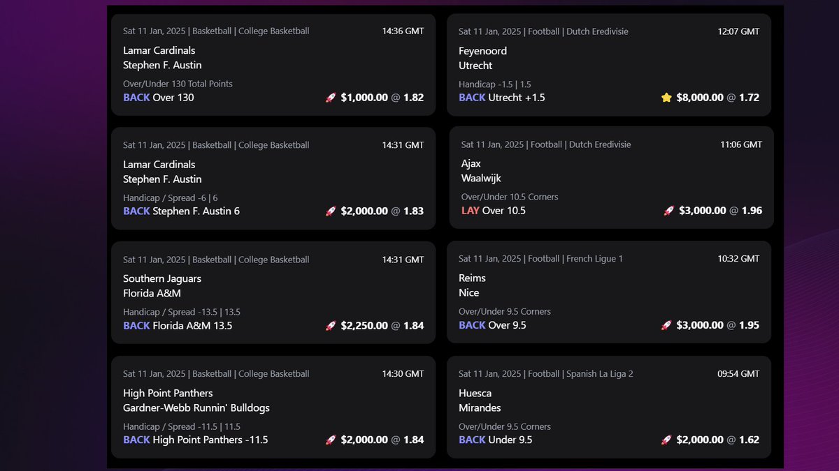 Here are just a few of the bets facilitated by our brokerage this weekend. Are you... 

💰 A high-stakes bettor (&gt;$1k)
😤 A sharp player who can't get bets on?
🙃 Sick of paying additional fees for winning?

Then DM us right now and one of our expert brokers will be in touch 🚀