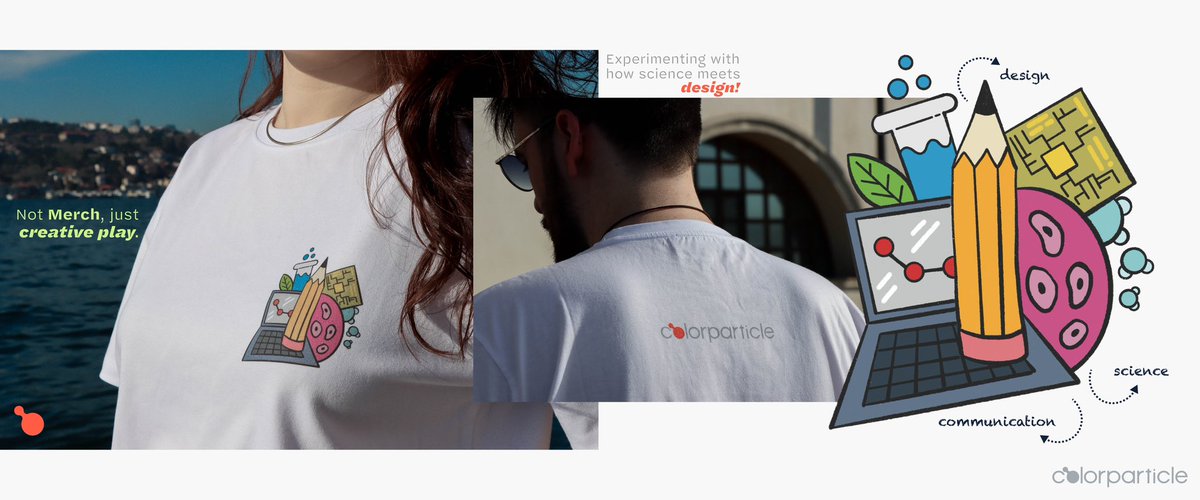 colorparticle's tweet photo. Not merch, just creative play! 🧩
We explored how science communication can go beyond traditional formats—this time, through a fun wearable design experiment.
💭Science and creativity belong everywhere, don’t you think?
#SciComm #ScientificIllustration #ScienceVisuals #Stem https://t.co/PxLHJbnufg