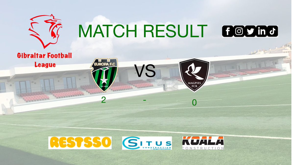 EuropaFC's tweet photo. Great Result Today, a Win and another 3 points! 2-0. ⚽️💚🖤 https://t.co/q0mPf1UuRo