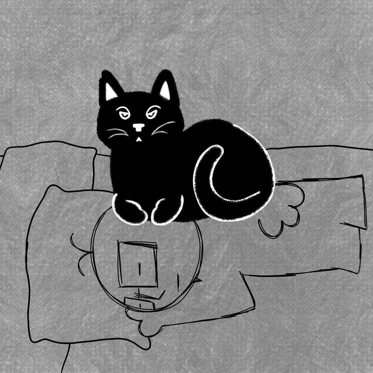ThatOneNerdAri's tweet photo. i love him but he’s gotta stop laying on my neck while I’m trying to sleep https://t.co/HEFNwf5SpX