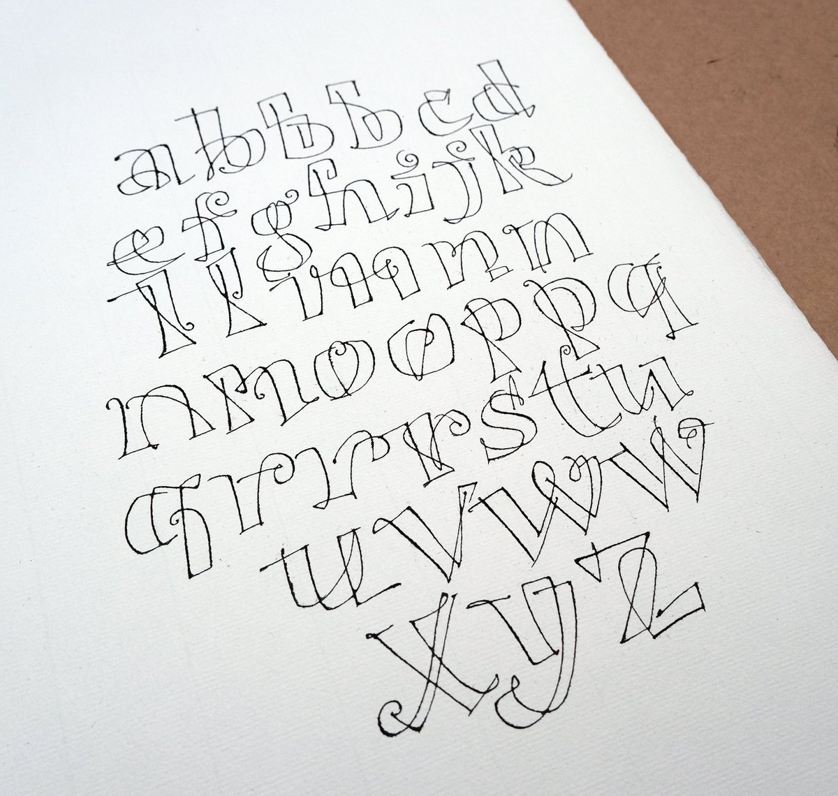 Prompts I give is "Two Lines Interacting."
That has been a part of my workshop teaching for about 15 years. I usually start with Capitals; however, in this class, I decided to work with minuscules, which I found to be more challenging. #lettering #handlettering #workshop