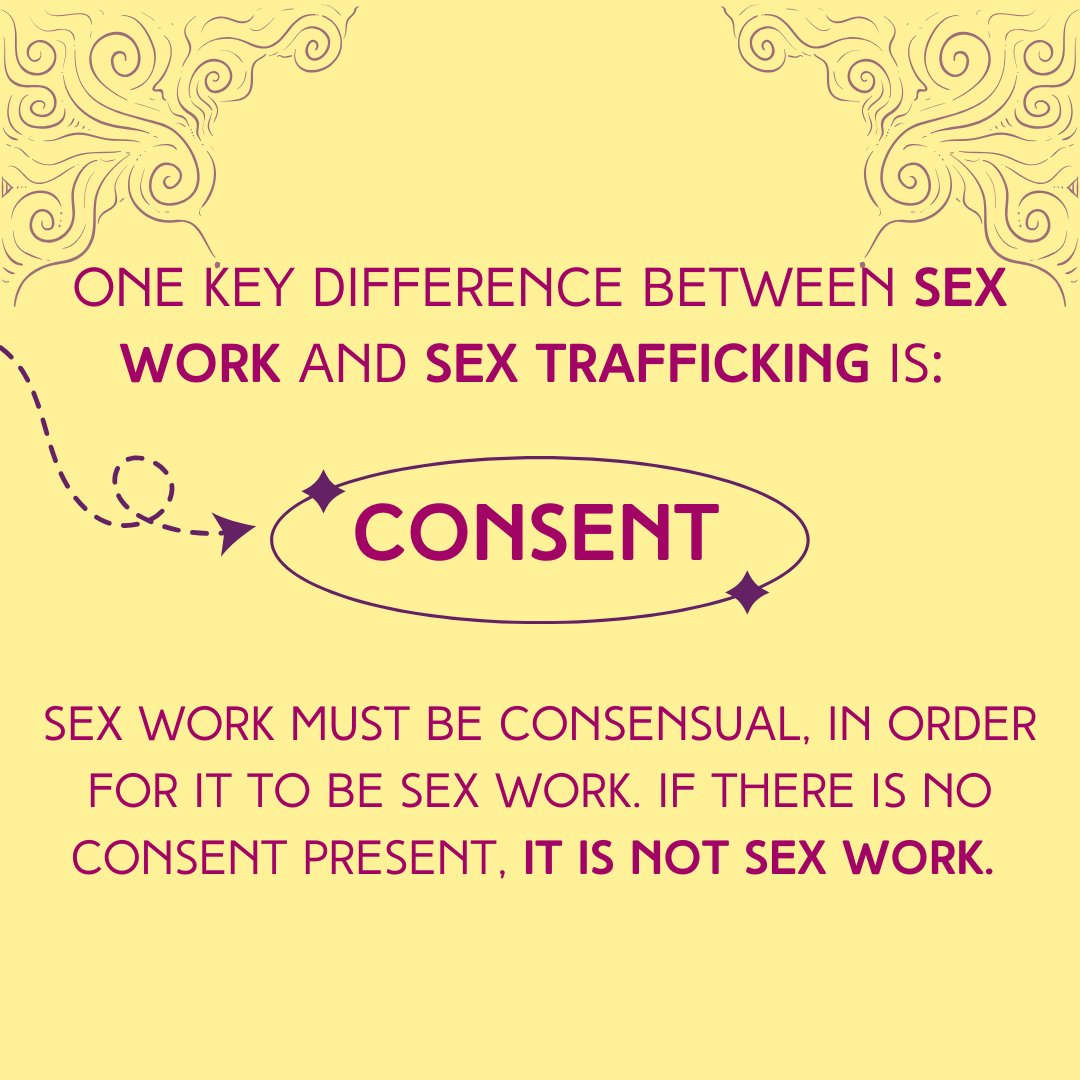 On #TraffickingAwarenessDay, we invite people to examine any misconceptions or ideas they may have about sex WORK vs. sex TRAFFICKING. 

Sex work is not trafficking, and trafficking is not sex work. Conflating the two doesn't help sex workers OR survivors of trafficking.