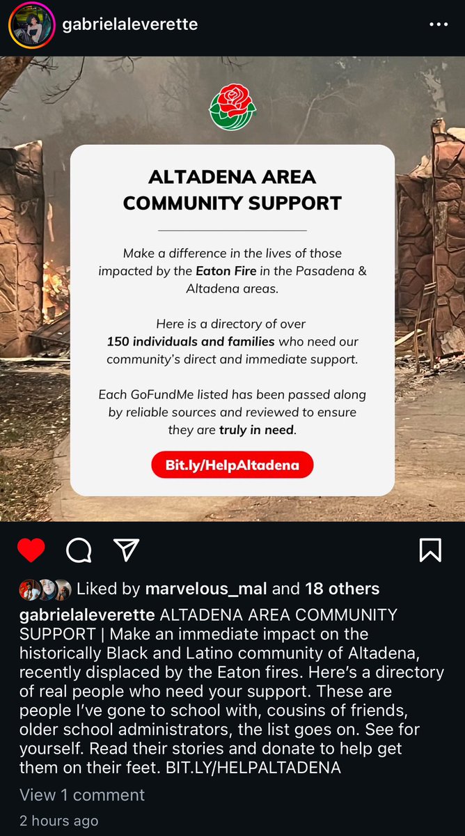 #ALTADENA AREA COMMUNITY SUPPORT ‼️

One of my incredible friends put together this directory of over 150 individuals &amp; families who need your help! All were reviewed to ensure they are truly in need so please read their stories and donate if you can! 🩷

bit.ly/HelpAltadena