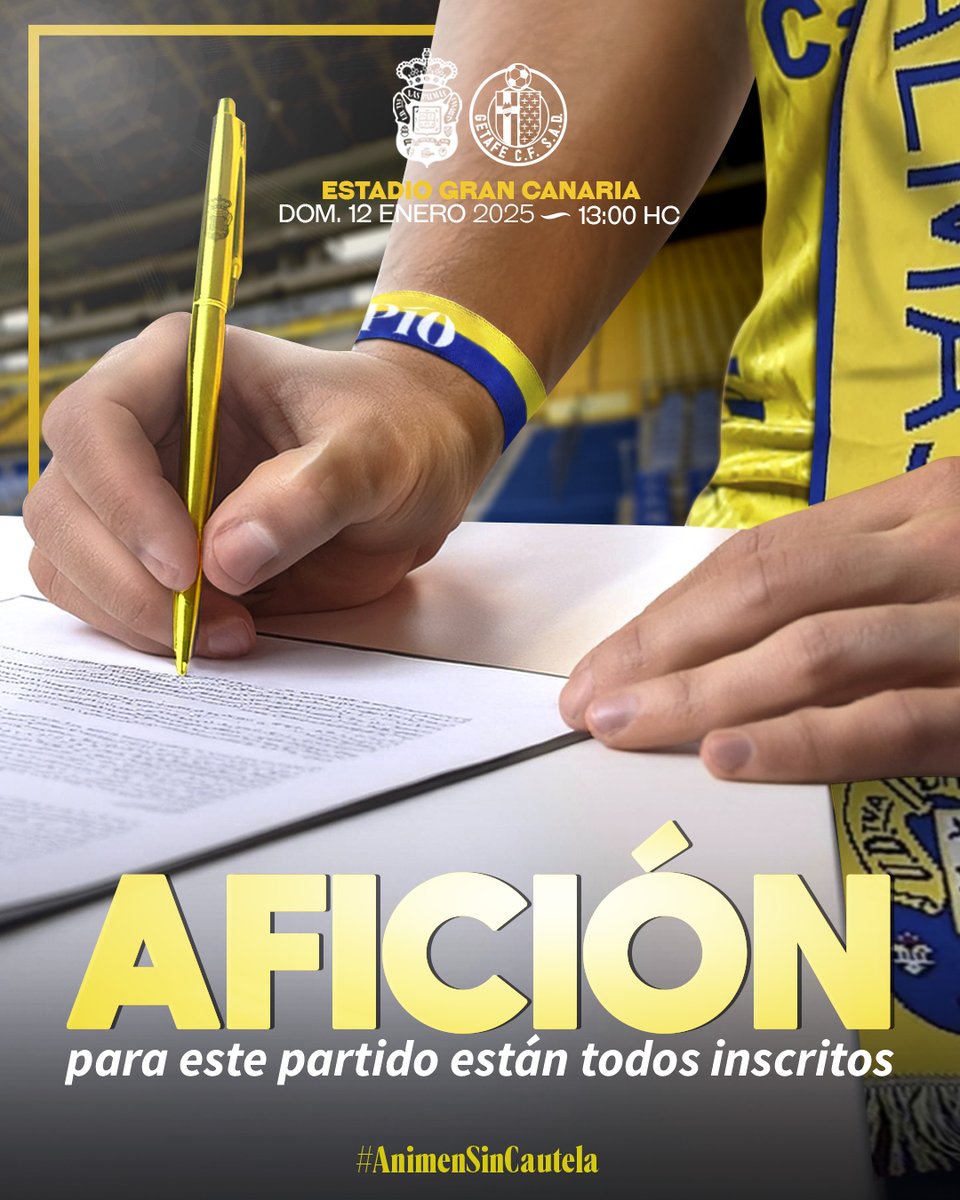 👋🏼 ¡Buenos días, afición!

📝 Afición inscrita, emoción asegurada: ¡hoy, todos al Gran Canaria! 🏟️

#AnimenSinCautela #LasPalmasGetafe #PíoPío #75AniversarioUD #LaUniónDePorVida #LaUniónHaceLasPalmas