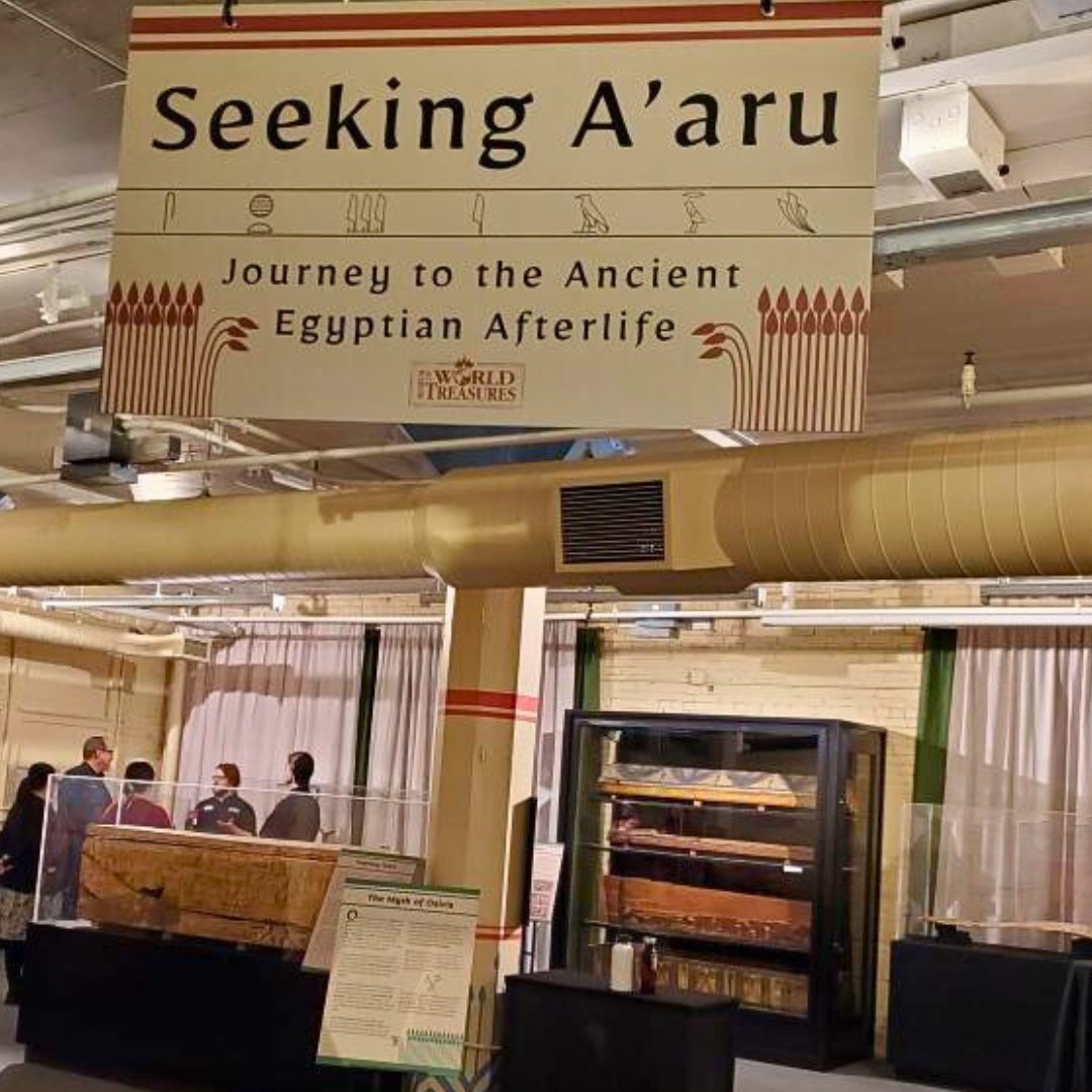🚨 New Exhibit Alert! 🚨
"Seeking A’Aru: Journey to the Ancient Egyptian Afterlife" is now open! Explore the myth of Osiris, see stunning artifacts like Tarutu’s coffin, &amp; interact with 3D items using augmented reality. 🗓️ Plan your visit: worldtreasures.org/plan-your-visit

#ancientegypt