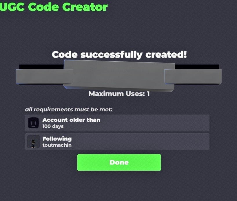 Code drop ?