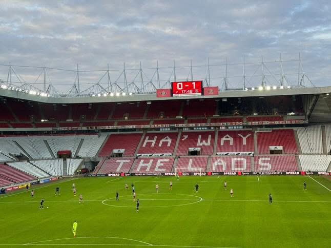 Stoke City fans in the top tier at Sunderland today. #SCFC