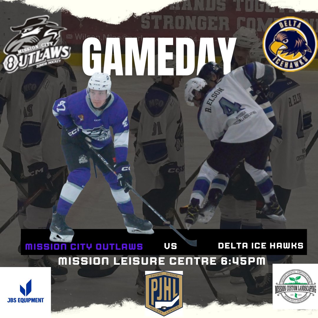 The Outlaws host the Delta Ice Hawks tonight! 6:45pm puck drop at the Mission Leisure Centre. Can’t make the game? As always follow along here Outlawshockey.mixlr.com FREE Audio Only and Flohockey.com LIVE streaming video broadcast